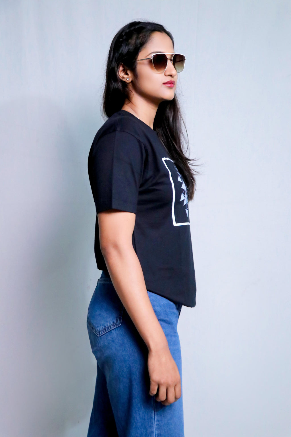 Inwestyle Cotton Black Printed Women’s Oversized T-shirt