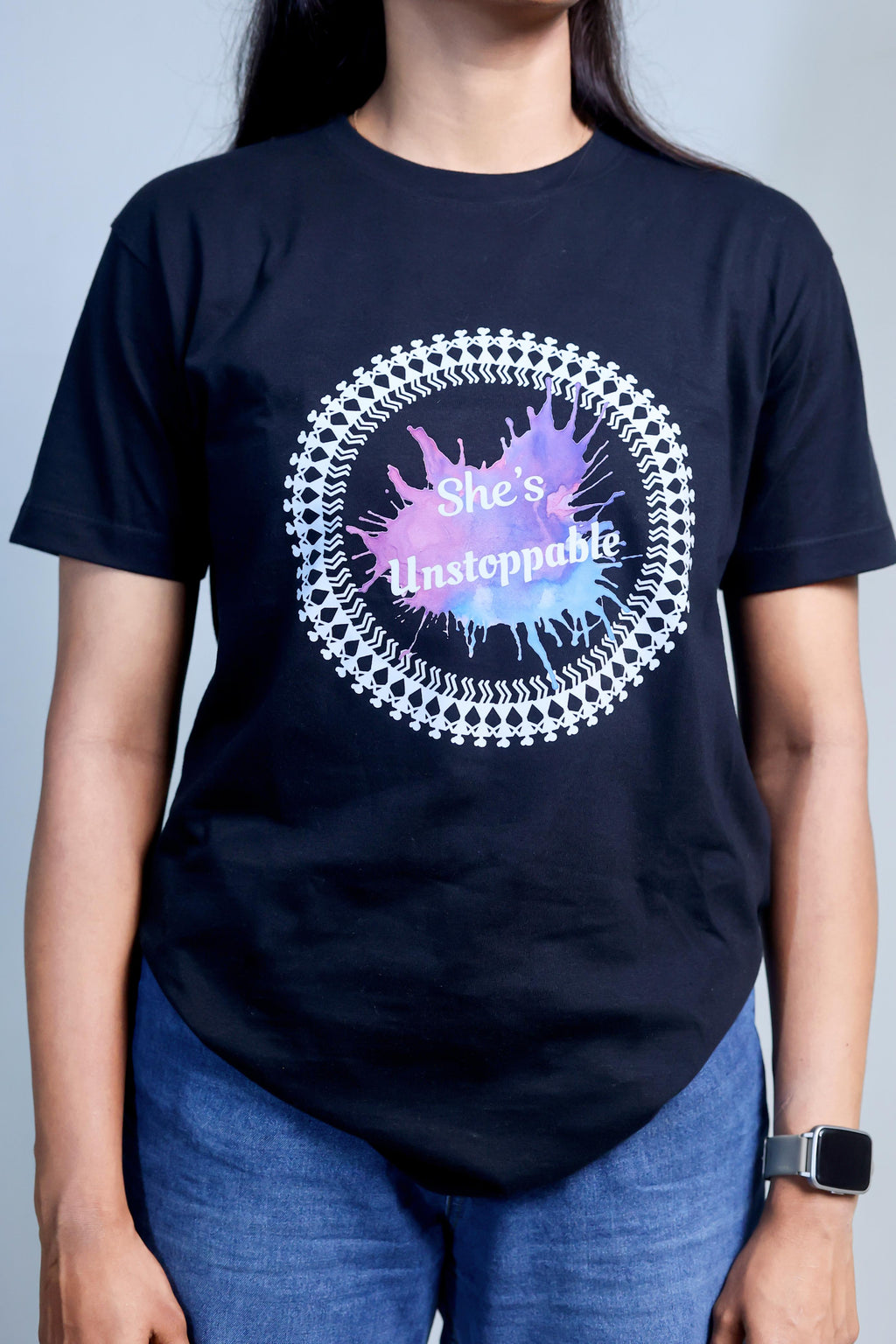 Inwestyle Cotton Black Printed Women’s Oversized T-shirt