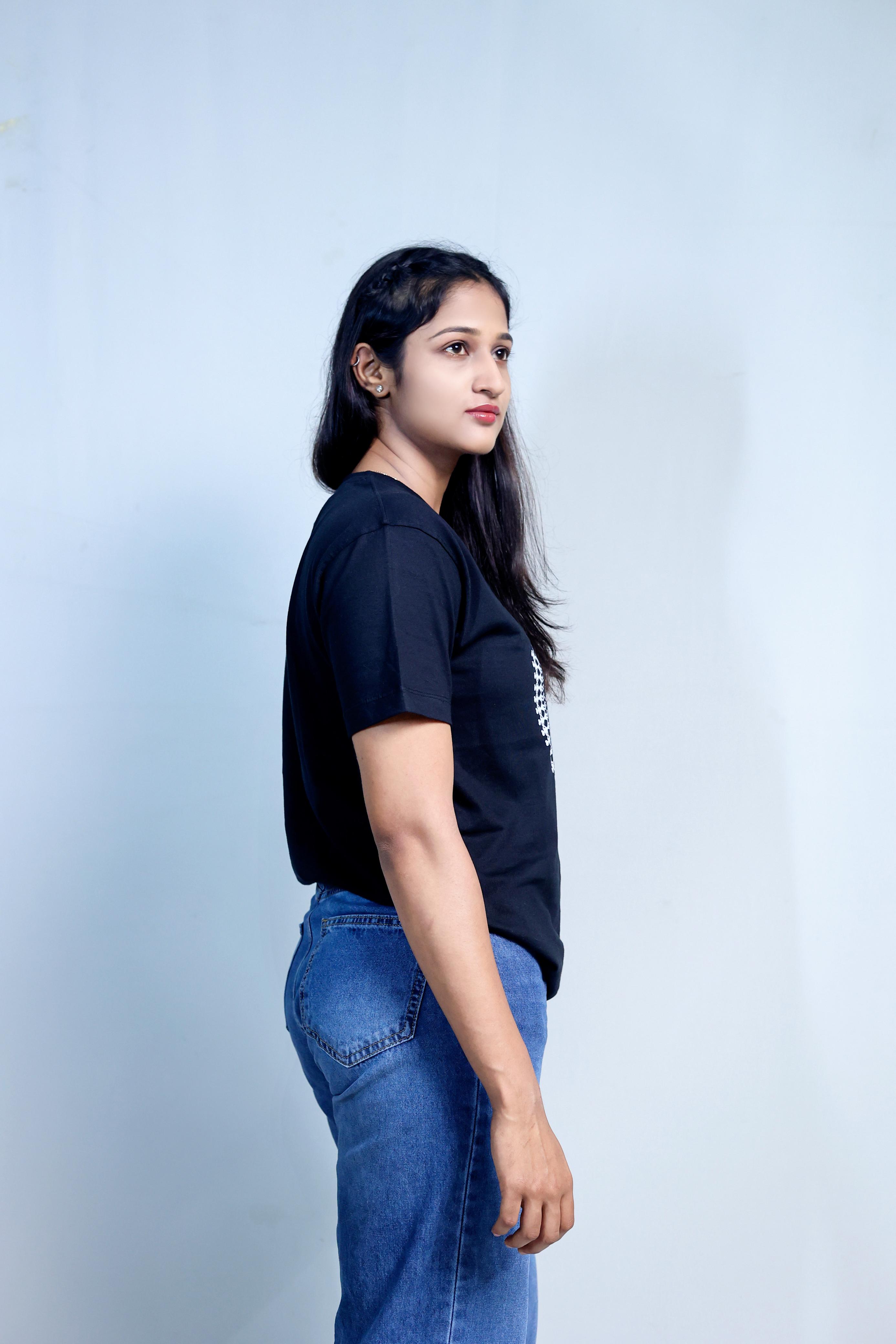 Inwestyle Cotton Black Printed Women’s Oversized T-shirt