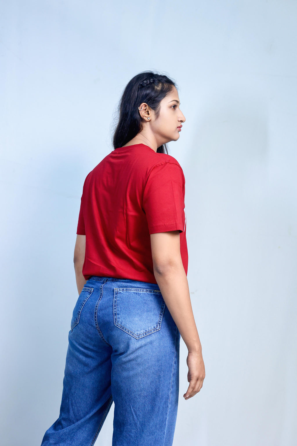 Inwestyle Cotton Maroon Printed Women’s Oversized T-shirt