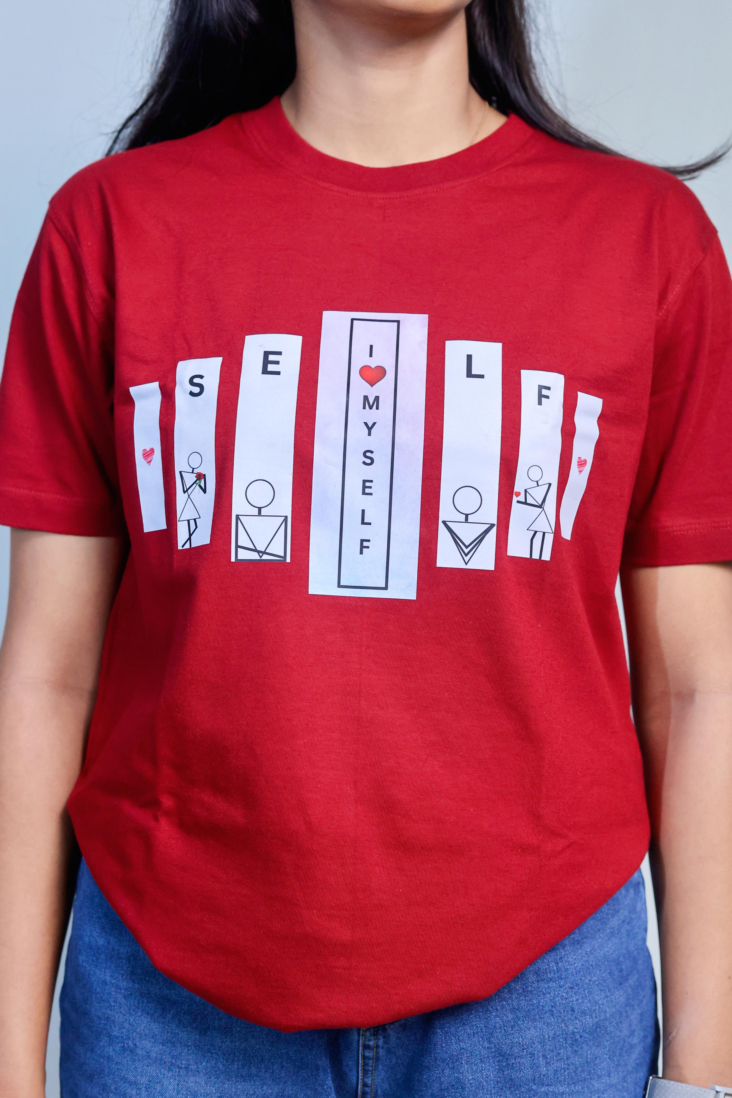 Inwestyle Cotton Maroon Printed Women’s Oversized T-shirt