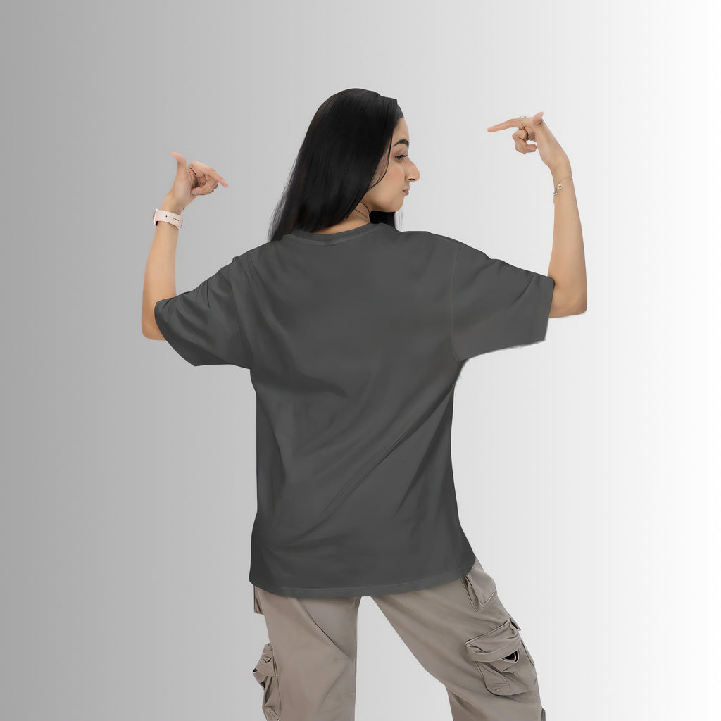 Inwestyle Cotton Red Printed Women’s Oversized T-shirt