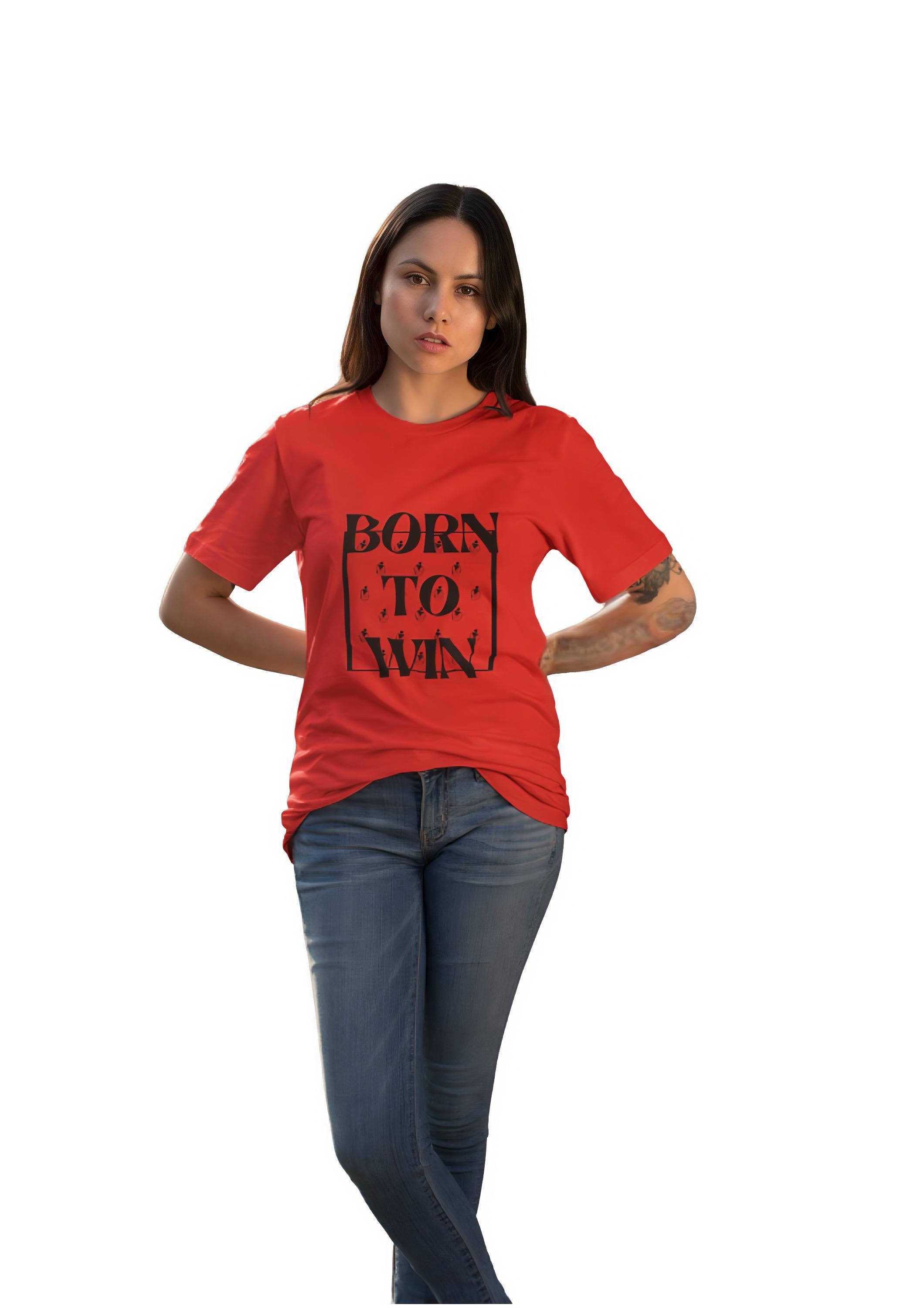 Inwestyle Cotton Red Printed Women’s Oversized T-shirt