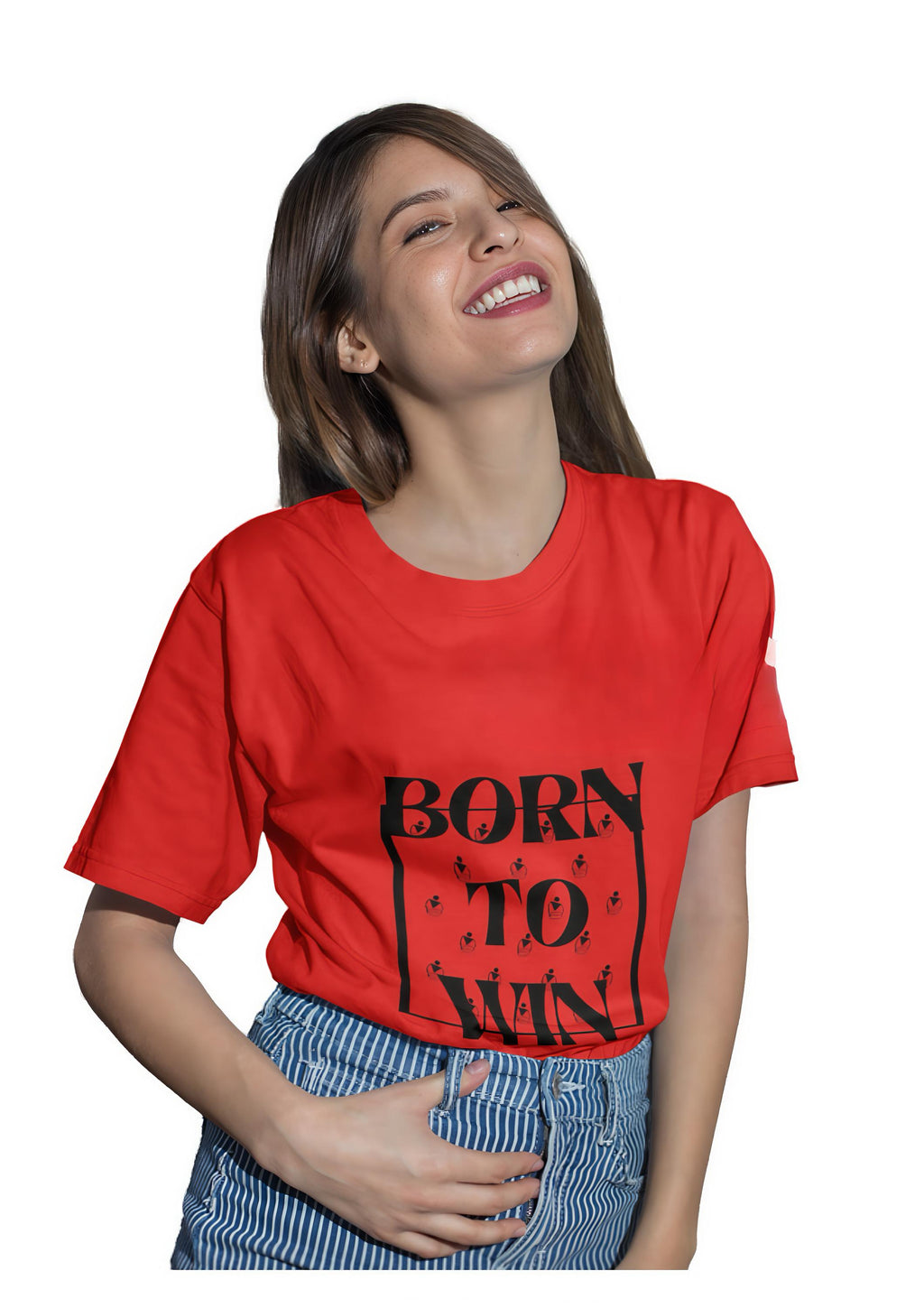 Inwestyle Cotton Red Printed Women’s Oversized T-shirt