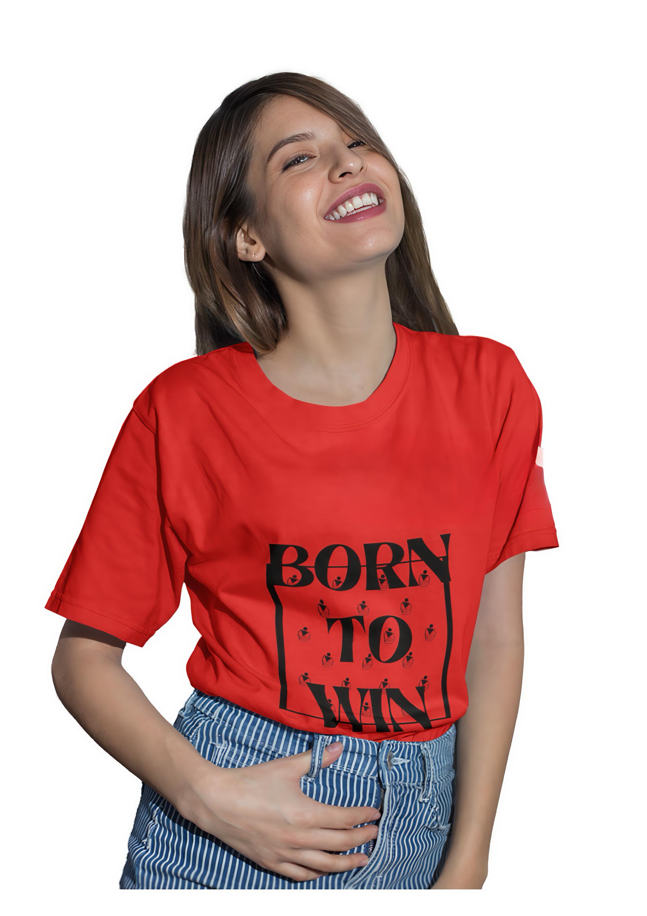 Inwestyle Cotton Red Printed Women’s Oversized T-shirt