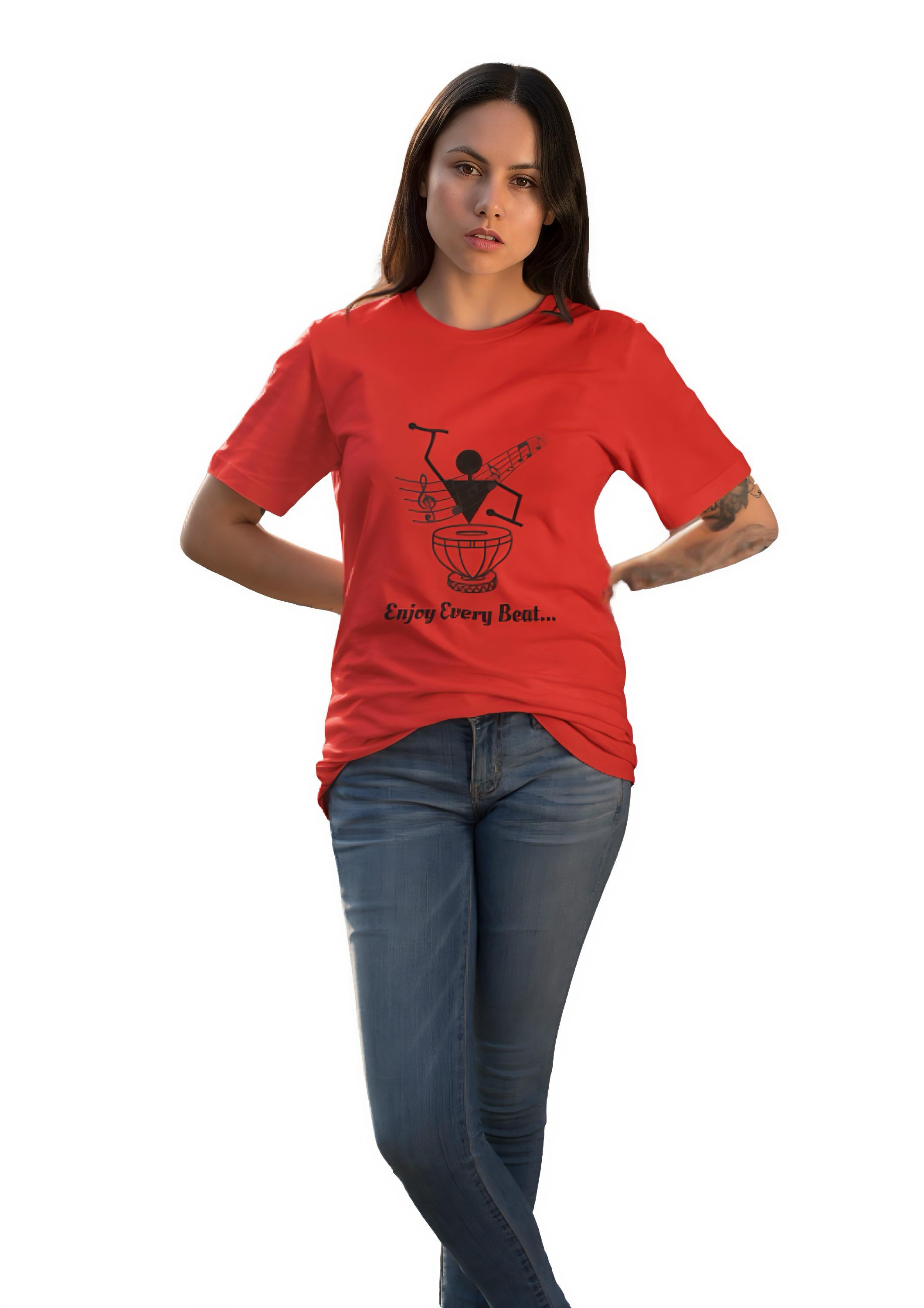 Inwestyle Cotton Red Printed Women’s Oversized T-shirt