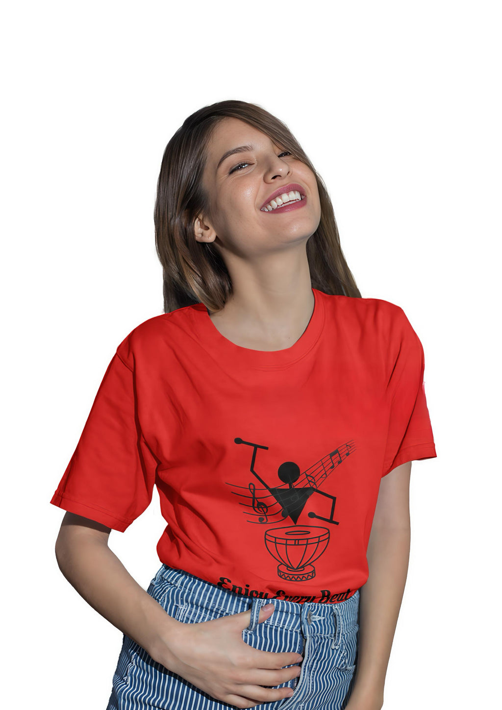 Inwestyle Cotton Red Printed Women’s Oversized T-shirt