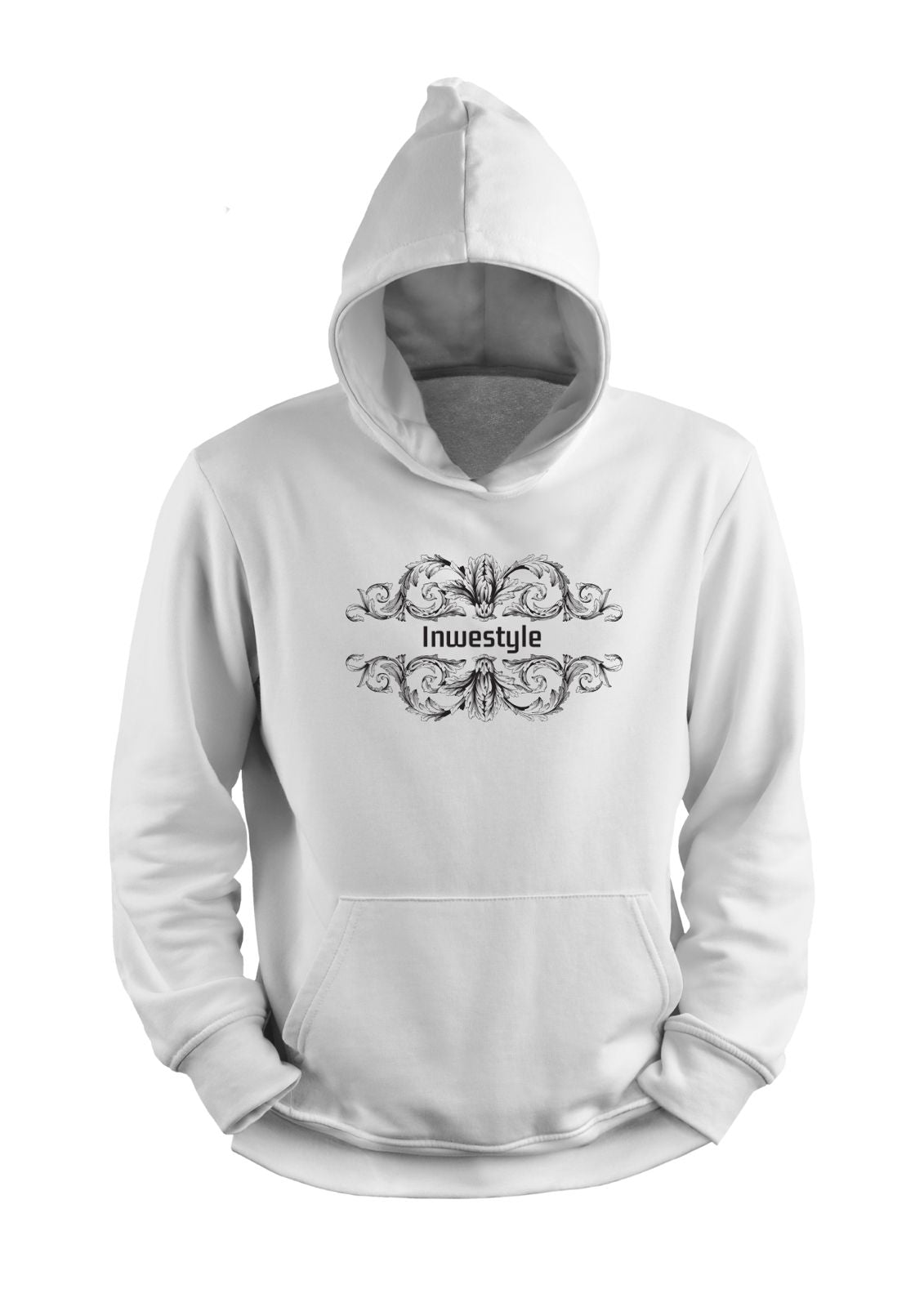 Men’s Inwestyle White Printed Oversized Hoodie