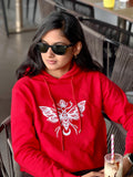 Women’s Inwestyle Red Printed Crop Hoodie