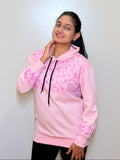 Women’s Inwestyle Light Pink Painted Hoodie (Regular Fit)