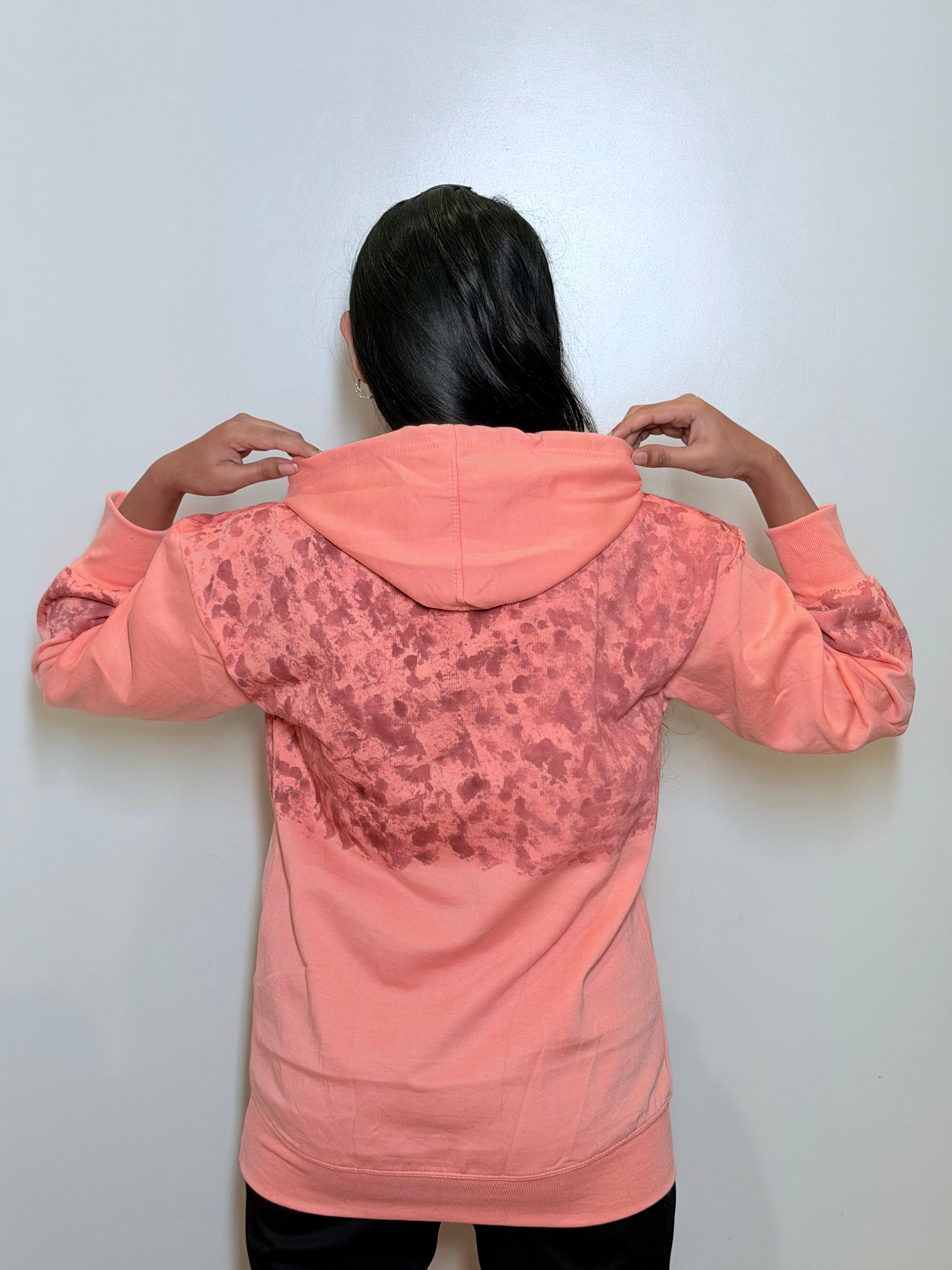 Women’s Inwestyle Peach Painted Hoodie (Regular Fit)