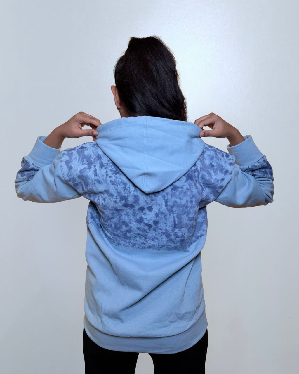 Women’s Inwestyle Sky Blue Painted Hoodie (Regular Fit)