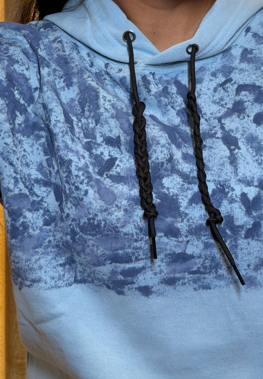 Women’s Inwestyle Sky Blue Painted Hoodie (Regular Fit)