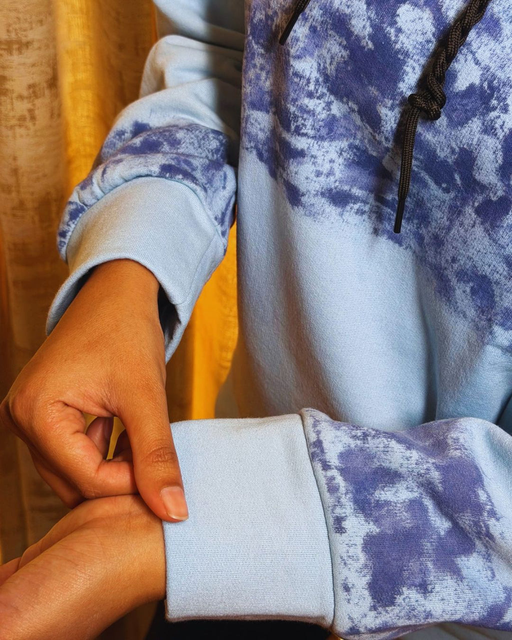 Women’s Inwestyle Sky Blue Painted Hoodie (Regular Fit)